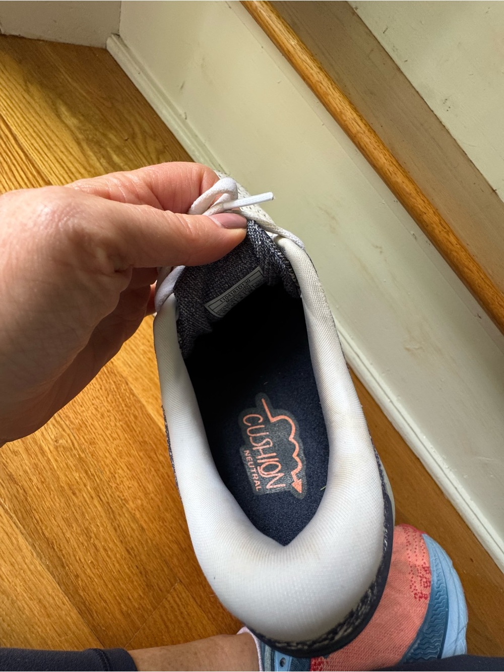 Brooks Ghost 16 Running Shoes in Light Gray, Navy and Orange Accent - Picture 6 of 14